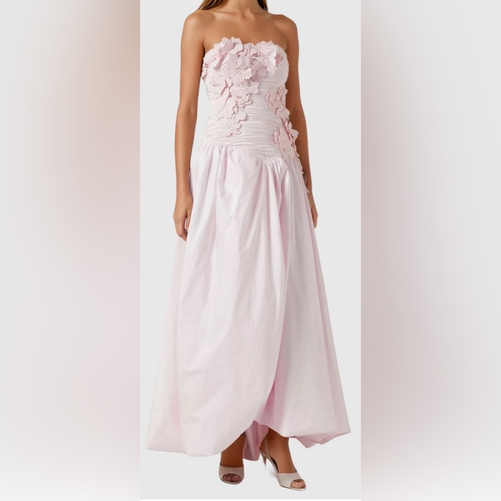 Elegant Strapless Pink Dress